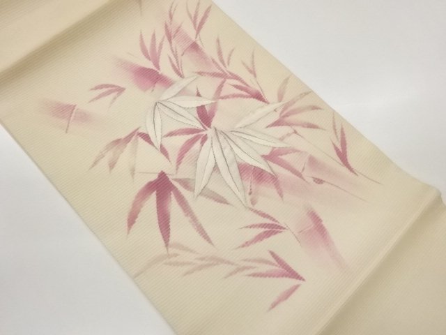 JAPANESE NAGOYA OBI FOR SUMMER / EMBROIDERY / BAMBOO GRASS