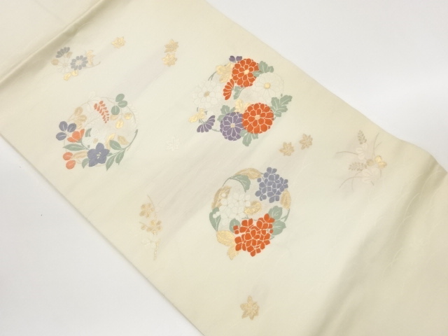 JAPANESE KIMONO / HANAMARU-MON / SHIBA-MON WOVEN PATTERN NAGOYA OBI
