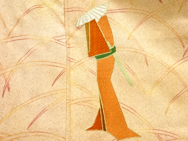 JAPANESE KIMONO / ANTIQUE KIMONO / EMBROIDERY / PEOPLE IN THE PAST