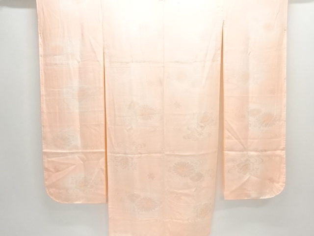 花模様織出し暈し単衣振袖用長襦袢（刺繍衿付き）