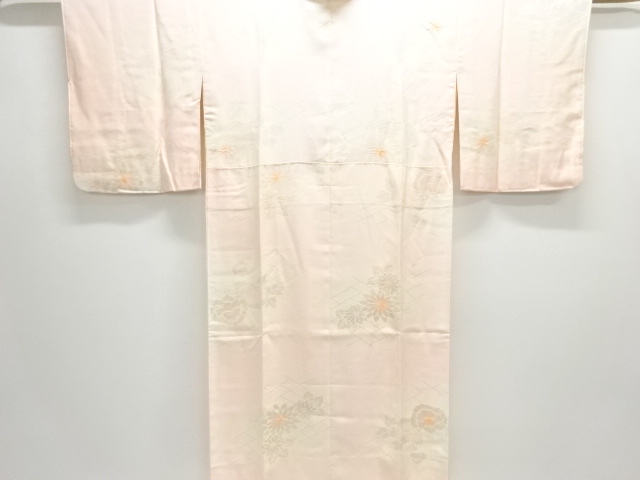 絞り花模様暈し長襦袢（刺繍衿付き）