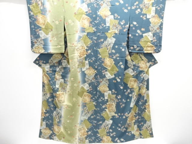 JAPANESE KIMONO / TSUKESAGE HOMONGI / EMBROIDERY / TRADITIONAL PATTERN 