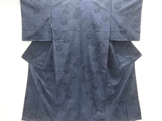 JAPANESE KIMONO / UNUSED YUKI TSUMUGI / TRADITIONAL PATTERN 