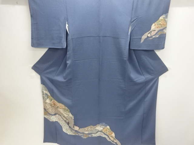 JAPANESE KIMONO / HOMONGI / CHIRIMEN / FLORAL PLANTS