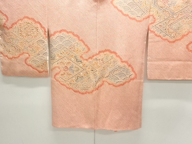 JAPANESE KIMONO / CLOUDS / FLOWERS / BLUE WAVES PATTERN HAORI
