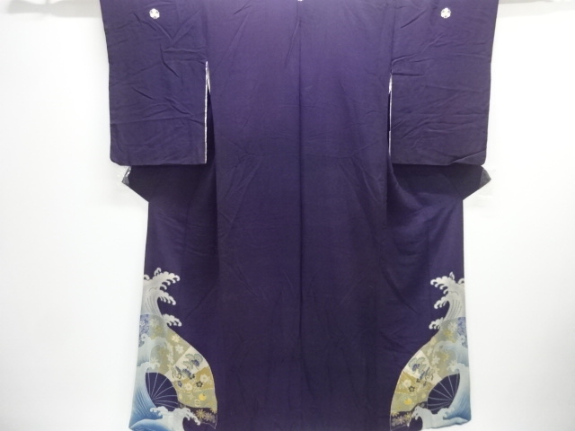 JAPANESE KIMONO / ANTIQUE CHIRIMEN NISHIKI KIMONO FOR SUMMER KIMONO / 