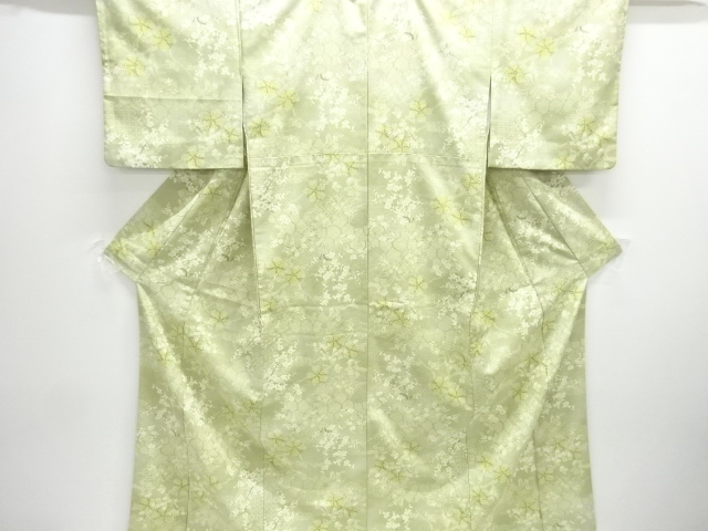 枝梅に草花模様小紋着物