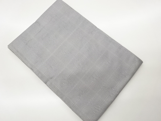 未使用品　格子模様織出し名古屋帯