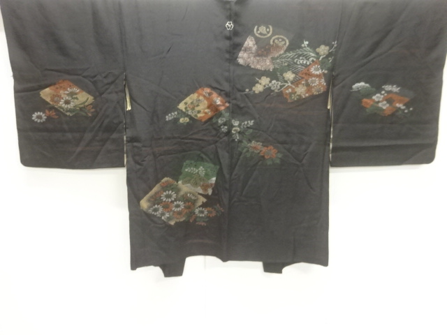 JAPANESE ANTIQUE HAORI / TAISHO ROMAN STYLE / KINSHA / URUSHI / WOVEN FLOWER