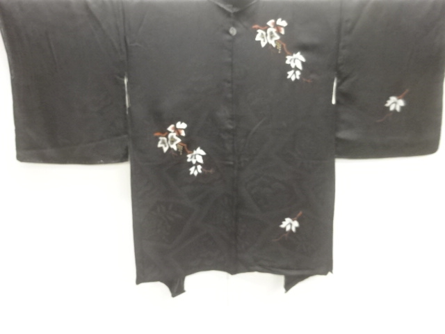 JAPANESE ANTIQUE HAORI / TAISHO ROMAN STYLE / MON KINSHA / URUSHI / WOVEN GRAPE