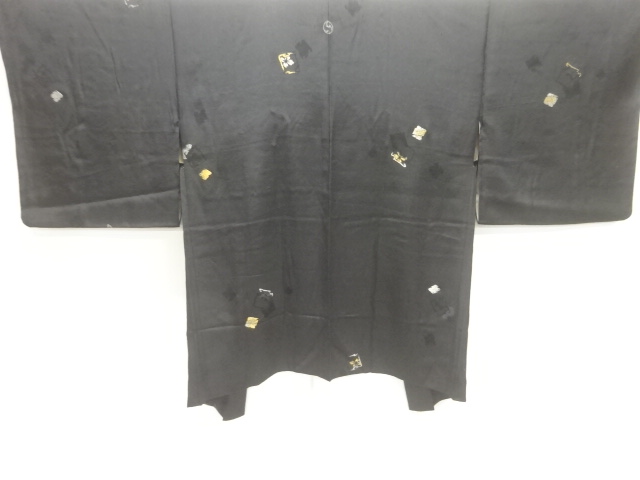 JAPANESE ANTIQUE HAORI / TAISHO ROMAN STYLE / MON KINSHA / WOVEN FLOWER