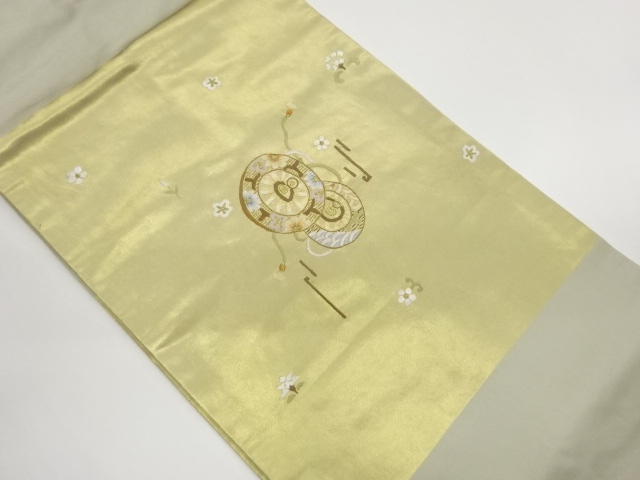 JAPANESE NAGOYA OBI / EMBROIDERY / GENJIGURUMA
