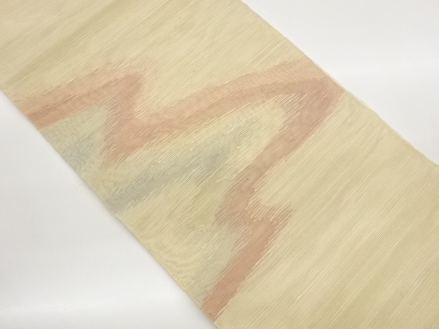 JAPANESE NAGOYA OBI FOR SUMMER / TSUMUGI / WOVEN WAVY STRIPE