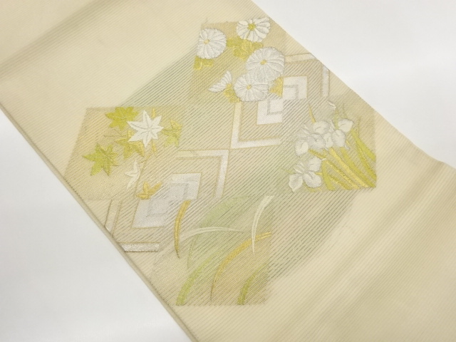 JAPANESE HIRAKI NAGOYA OBI FOR SUMMER / WOVEN FLOWER