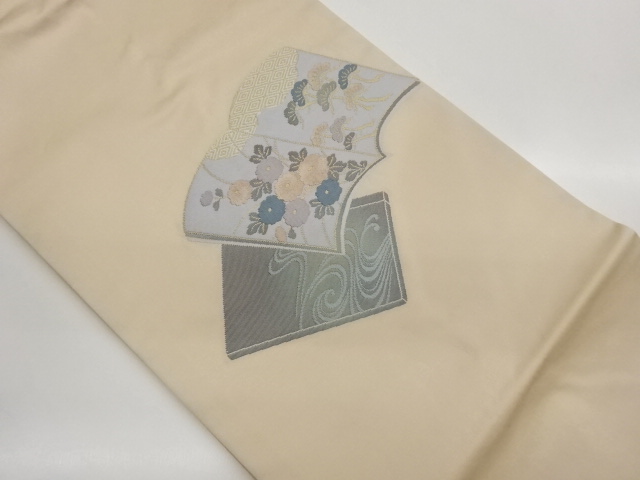 JAPANESE NAGOYA OBI / WOVEN FLORAL PLANTS