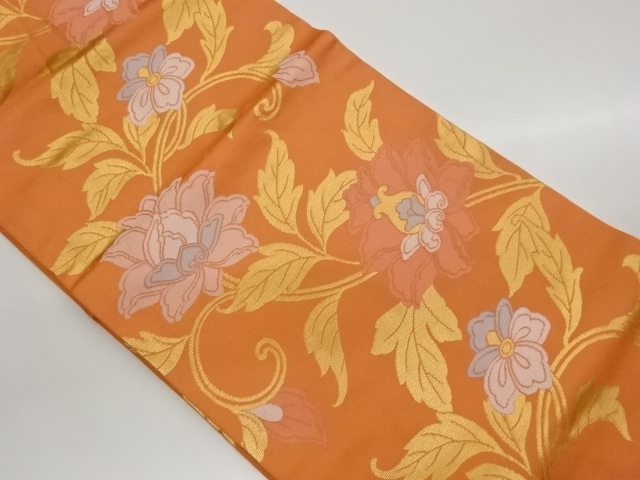 JAPANESE NAGOYA OBI / WOVEN FLOWER ARABESQUE