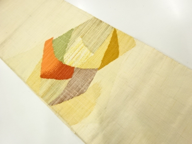 JAPANESE KIMONO / TSUMUGI ABSTRACT PATTERN WOVEN NAGOYA OBI