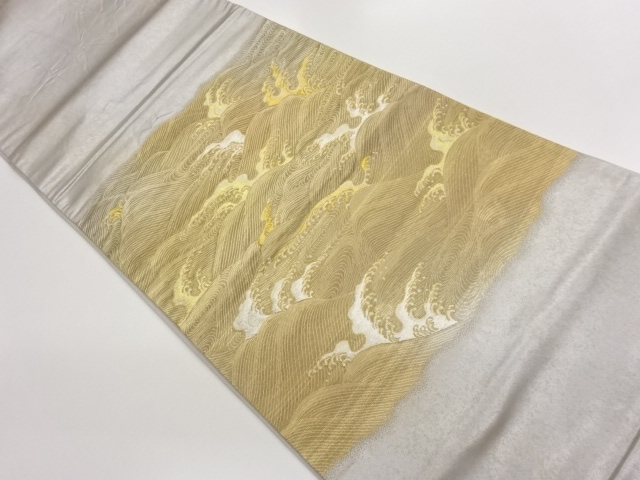 JAPANESE FUKURO OBI / WOVEN ROUGH WAVE
