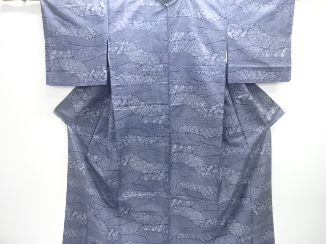JAPANESE KIMONO / ANTIQUE KIMONO / SILK / OSHIMA TSUMUGI / ABSTRACT PATTERN