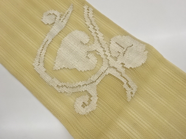 JAPANESE NAGOYA OBI FOR SUMMER / WOVEN ABSTRACT ARABESQUE