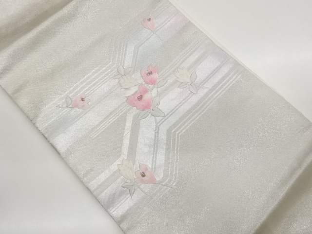 JAPANESE NAGOYA OBI / EMBROIDERY / WOVEN FLOWER