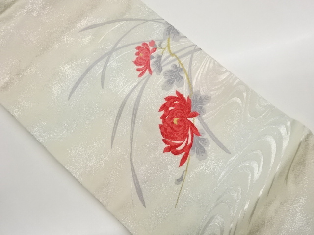 JAPANESE NAGOYA OBI / WOVEN FLORAL PLANTS