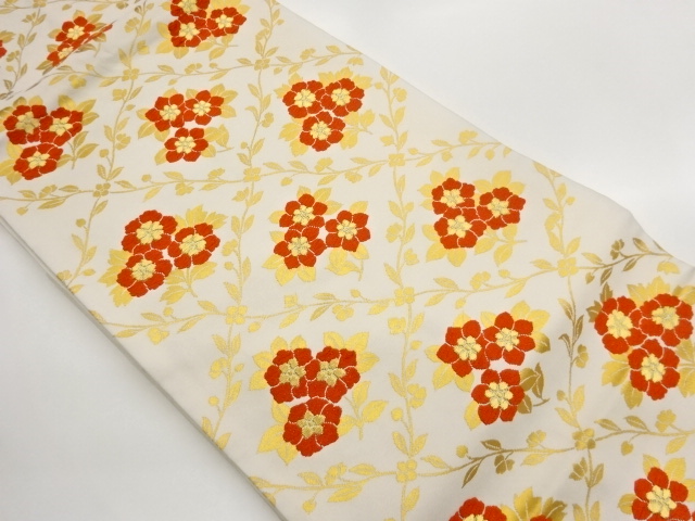 JAPANESE NAGOYA OBI / WOVEN FLOWER