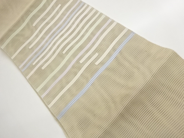 JAPANESE NAGOYA OBI FOR SUMMER / WOVEN ABSTRACT STRIPE