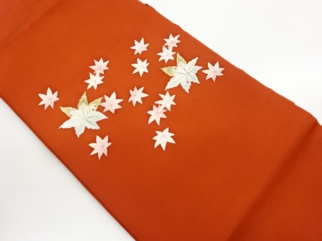 JAPANESE NAGOYA OBI / SHIOZE / KINSAI / MAPLE LEAVES