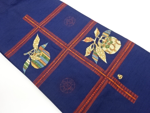 JAPANESE NAGOYA OBI / TSUMUGI / WOVEN GRID / ARTIST WORK