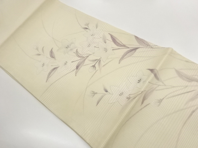 JAPANESE HIRAKI NAGOYA OBI FOR SUMMER / SAGARA KNOTS / BALLOON FLOWER
