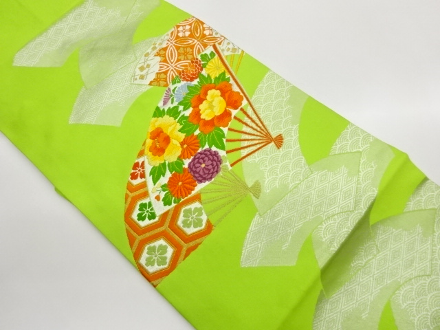 JAPANESE KIMONO / FAN / FLOWERS / GROUND PAPER / CLASSICAL PATTERNS WO