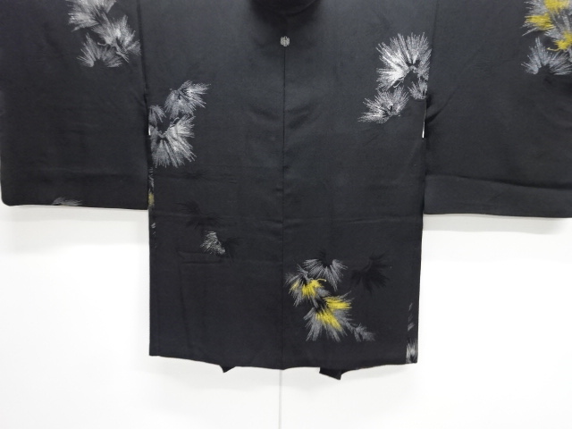 JAPANESE ANTIQUE HAORI / TAISHO ROMAN STYLE / SILK / WOVEN PINE