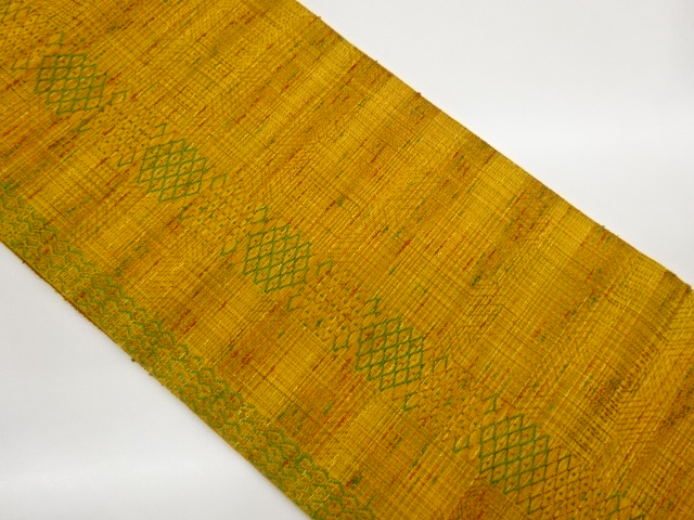 JAPANESE NAGOYA OBI / CHIKUZEN HAKATA / WOVEN RHOMBUS