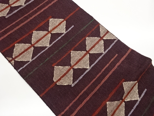JAPANESE NAGOYA OBI / TSUMUGI / WOVEN RHOMBUS