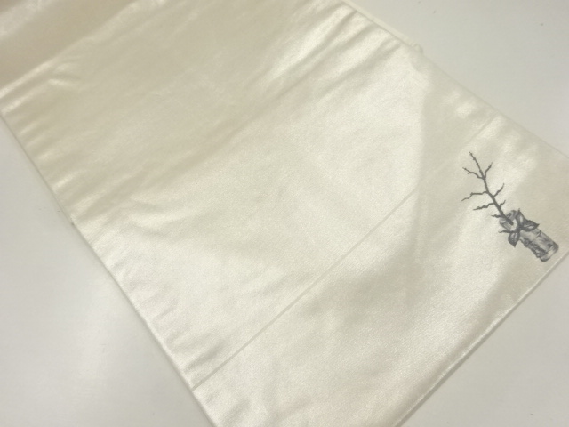 JAPANESE NAGOYA OBI / EMBROIDERY / FLOWER VASE PATTERN
