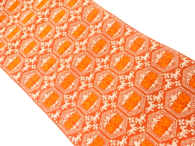JAPANESE KIMONO / NAGOYA OBI / WOVEN ANIMAL 