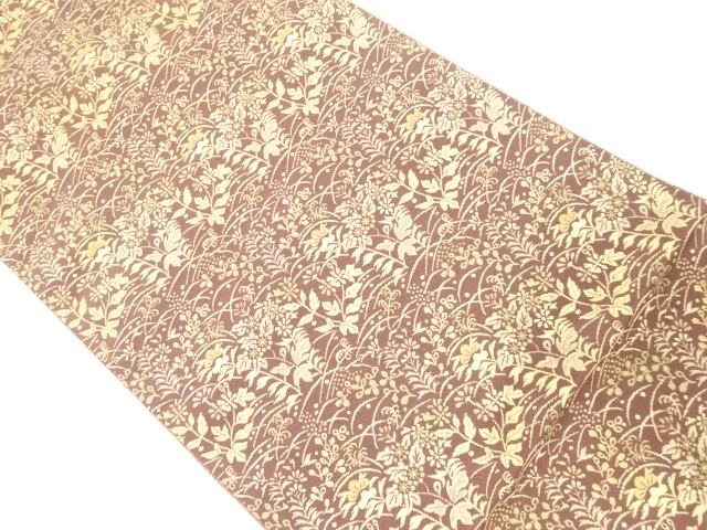 JAPANESE KIMONO / NAGOYA OBI / WOVEN FLOWER & PLANT 
