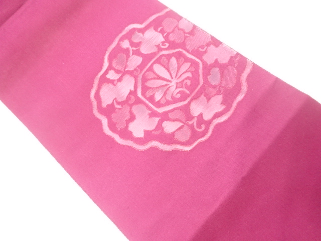 JAPANESE KIMONO / NAGOYA OBI / WOVEN FLOWER CREST 