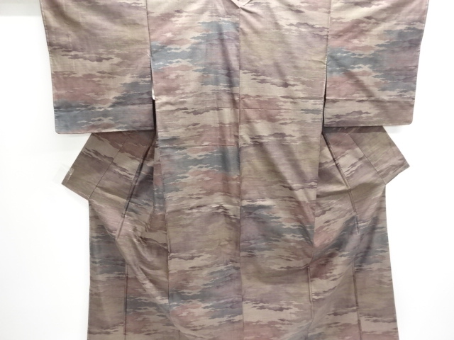 JAPANESE KIMONO / UNUSD DORO OSHIMA TSUMGI (9 maruki) / WOVEN MIST 