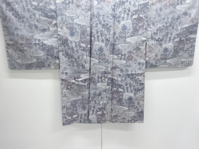 JAPANESE KIMONO / UNUSED DOCHUGI COAT / OSHIMA TSUMUGI / WOVEN GION FESTIVAL