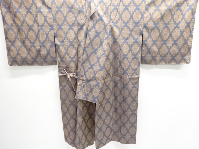 JAPANESE KIMONO / UNUSED DOCHUGI COAT / WOVNE FLORAL CREST