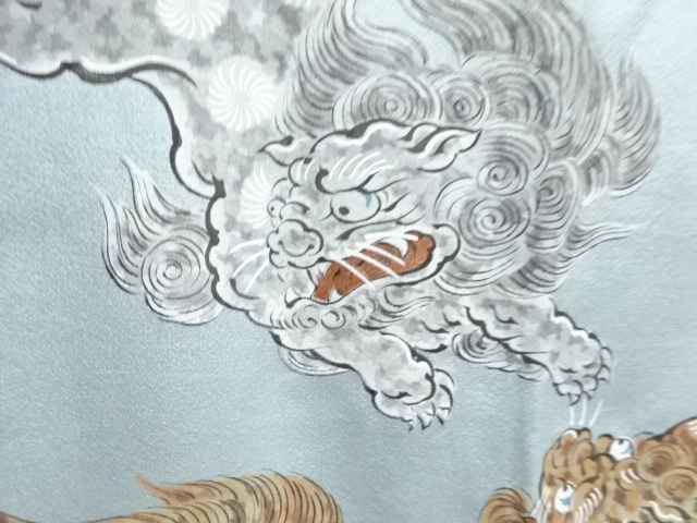 JAPANESE KIMONO / ANTIQUE MENS JUBAN / SILK / LIONS
