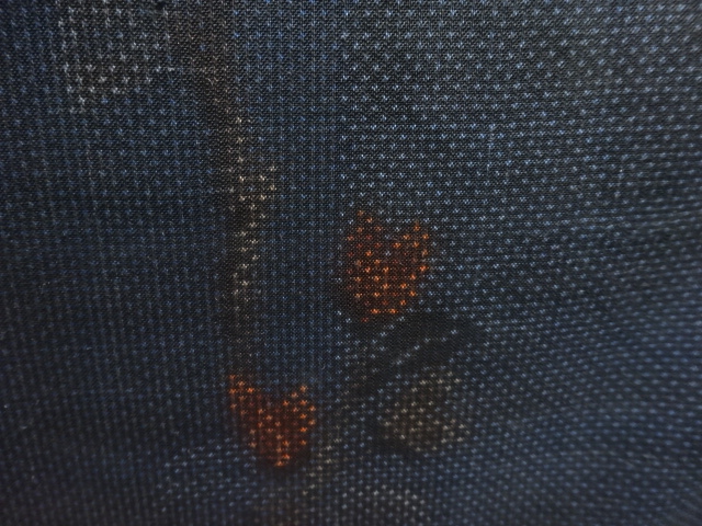 JAPANESE KIMONO / ANTIQUE KIMONO / SILK / DORO OSHIMA TSUMUGI / WOVEN FLOWERS