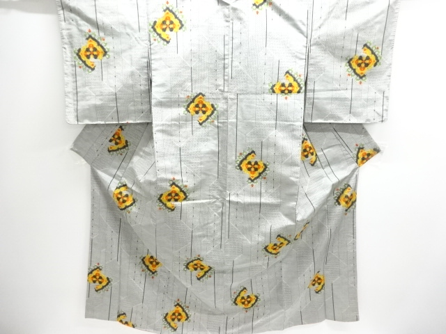 JAPANESE KIMONO / TSUMUGI / WOVEN RHOMBUS CREST 