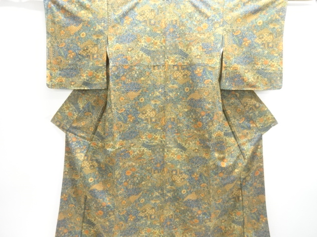 JAPANESE KIMONO / UNUSED KOMON / FLOWER & PLANT 