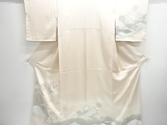 JAPANESE KIMONO / UNUSED HOMONGI / EMBROIDERY / AUTUMN FLOWERS
