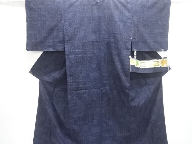 JAPANESE KIMONO / UNUSED YUKI-TAMA TSUMUGI / WOVEN BAMBOO / BY YUSHIKIEN