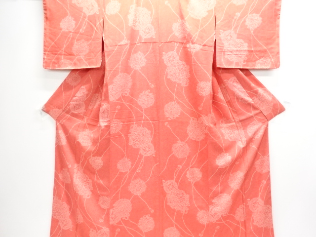 JAPANESE KIMONO / UNUSED KOMON / KUSUDAMA PATTERN 