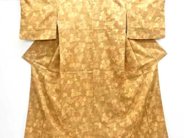 大正ロマン　樹木模様織出しお召し着物